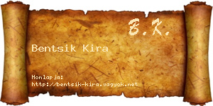 Bentsik Kira névjegykártya